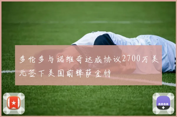 多伦多与诺维奇达成协议2700万美元签下美国前锋萨金特